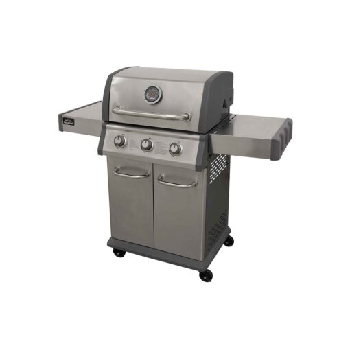 BBQ Free Standing Liquid Propane Gas Grill with Side Burner and Cabinet