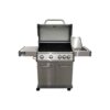 BBQ Free Standing Liquid Propane Gas Grill with Side Burner and Cabinet