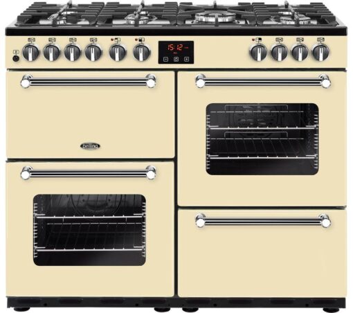 BELLING Kensington 100DFT Dual Fuel Range Cooker - Cream & Chrome, Cream