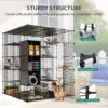 Balconera 5 Tier Large Cat Cage Indoor, Diy Outdoor Cat Enclosures With Storage Cube Metal Cat Playpen With Hammock Platforms For 1-