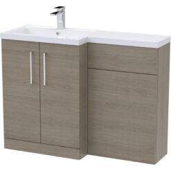 Balterley - Level Furniture Combination Vanity Basin and wc Unit Left Hand - 1100mm x 390mm - Solace Oak