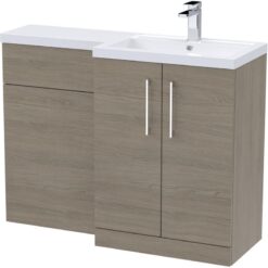 Balterley - Level Furniture Combination Vanity Basin and wc Unit Right Hand - 1100mm x 390mm - Solace Oak