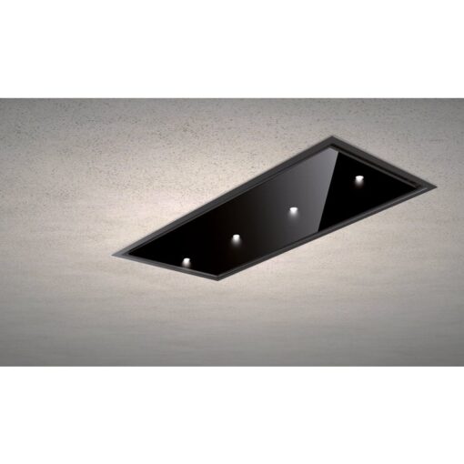 Baraldi - Gea Flat ceiling hood 120x60 cm. - Black with led - 800 m3/h