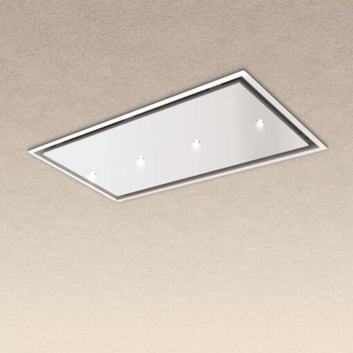 Baraldi - Gea Flat ceiling hood 120x60 cm. - White with led - 800 m3/h