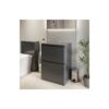 Bathroom Cloakroom Vanity Unit Wash 600mm Cabinet Drawers Storage Grey Gloss