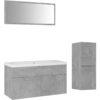 Bathroom Furniture Set Concrete Grey Engineered Wood vidaXL