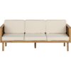 Beliani - Modern Outdoor Patio 3 Seater Garden Sofa Acacia Wood with Light Beige Cushions Baratti