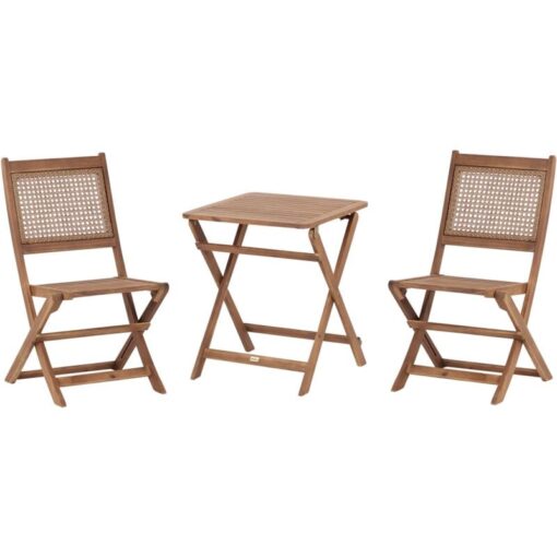 Beliani - Outdoor Patio Garden Furniture Bistro Set Light Certified Acacia Wood Folding Paraggi