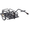 Bike Cargo Trailer Bicycle Cargo Storage Cart W/ Hitch Cycling Camping Luggage Storage Carrier Transport Steel Black