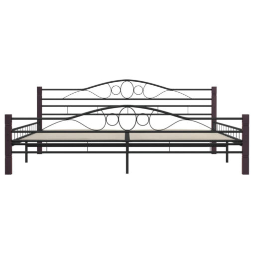 Black Metal Bed Frame - Sturdy Design (No Mattress Included)