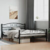 Black Steel Bed Frame 140X200 Cm - Sturdy Design (No Mattress Included)