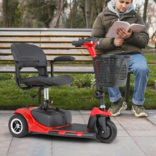 Bmbmt 3-wheel Folding Mobility Scooter, Scooter With Basket, Mobility Scooter 12-mile Long Range