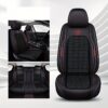 Breathable Viscose Car Seat Cover For 5 Seats, Suitable For All Seasons, Made Of Durable Pu Leather, Fully Wrapped Seat Protection Cover