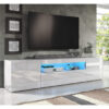 Calendra White TV Stand for TVs up to 75in with Blue LED Lights