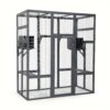 Cat Enclosure, Large Wood Cat Cage With Sunlight , Perches, Sleeping Boxes, Pet Playpen, New Grey