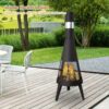 Chiminea Fireplace Pit Wood Log Metal