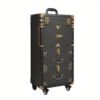 Choice: Lockable Makeup Train Case With Rolling Trolley And Hair Tool Storage