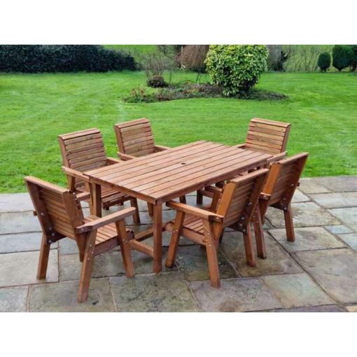 Churnet Valley - Valley 6 Seater Set 6XC - Timber - L220 x W330 x H95 cm - Garden Furniture - Minimal Assembly Required