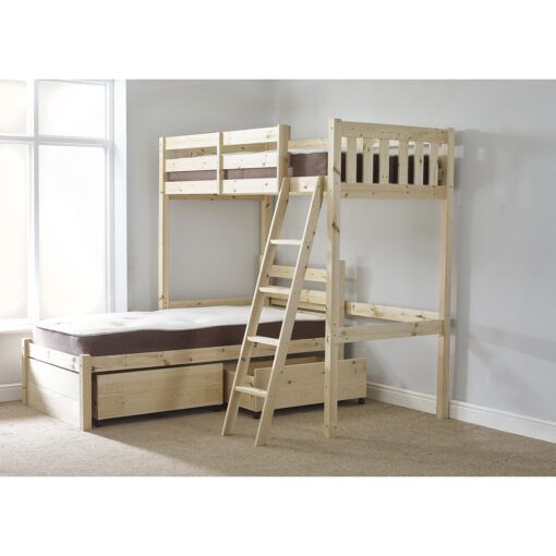 Clarence Solid Pine L-Shaped Bunk Bed