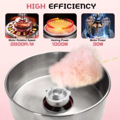 Commercial Cotton Candy Machine With 1000w Electricity, Stainless Steel Bowl Included Cotton , Comes With Sugar Scoop And Storage Drawer, Ideal For