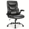 Computer Gaming Chair, Adjustable Swivel Rolling Chair With Wheels, Black, Cream, Rgonomic Office Chair Heavy Duty Task Desk Chair With Flip-up Arms,