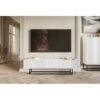 Cordarro TV Stand, 175 cm, White with Black Legs