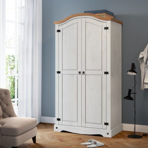 Corona White 2 Door Arch Top Wardrobe