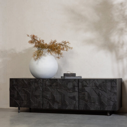 Counter Tv Unit Mango Wood Black