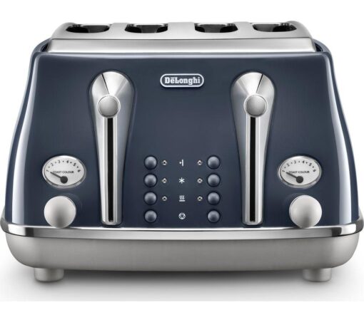 DELONGHI Icona Capitals CTOC4003.BL 4-Slice Toaster - Blue, Blue