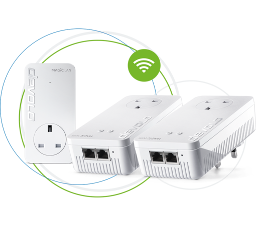 DEVOLO Magic 2 WiFi Next Powerline Whole Home Kit - Triple Pack, White