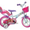 DINO BIKES Barbie Kids' 12" Bike, Pink,White,Purple,Patterned