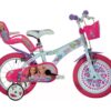 DINO BIKES Barbie Kids' 16" Bike - Blue & Pink, Pink,Blue,Patterned