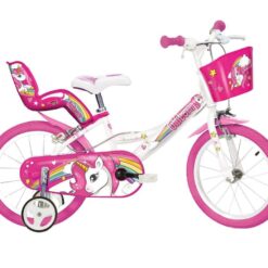 DINO BIKES Unicorn Kids' 14" Bike, Pink,White,Patterned