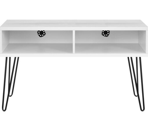 DOREL HOME Owen Retro 1748096PCOMUK 1067 mm TV Stand - White, Silver/Grey