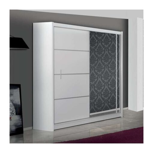 Dako Furniture - Vista Sliding Doors Wardrobe with Full-Length Mirror - 180cm White