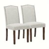 Dining Chairs, Parsons Dining Chairs Upholstered Fabric/pu Leather Kitchen Side Chairs With Nailhead Trim For Kitchen Dining Room Living Room