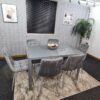 Dining Table and 6 Chairs Grey Glass 6 Velvet Chairs Dining Room Furniture