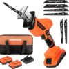 Dinshare 20v Cordless Reciprocating Saw, 0-3500 Spm, 2 Packs Batteries, Updated, Tool-free Blade Change, Led Light Power Reciprocating Saws, Includes