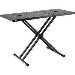 Dj Table Stand, (32'-43') x 18' Portable dj Laptop and Controller Stand, Lightweight dj Desk dj Booth Adjustable Height dj Stand, Foldable Double-X