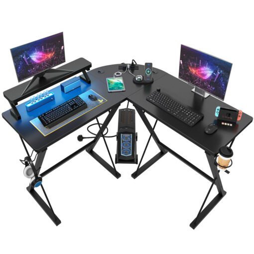 Djibril 130cm W Rectangle Computer Desk,L-shaped Gaming Work Table