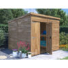 Dunster House Ltd. - Dunster House Bike Shed Storage Garden Workshop 2.4m x 2.4m Wooden Pressure Treated Overlord Pent - Brown