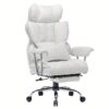 Efomao Big And Tall Office Chair, Pu Leather Computer Chair, Executive Office Chair With Leg Rest And Lumbar Support