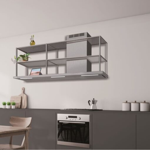 Elea wall hood 120x50 cm. - Stainless steel - right chimney - 800 m3/h - Baraldi