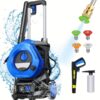 Electric Pressure Washer 4000 Psi Portable Pressure Cleaner Machine 2.5 Gpm1800w Electric Power Washer With 4 Nozzles For Car, Patios, Garden, Fence,