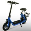 Electric Scooter For Adults - Foldable Scooter With Seat & Carry Basket - 500w Brushless Motor 36v - 15mph 265lbs Max E Mopeds For Adults - Blue