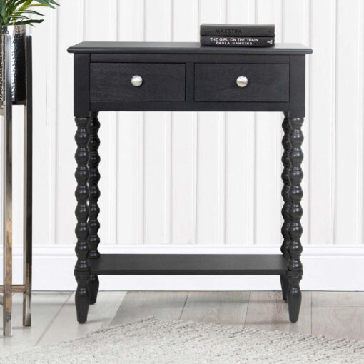 Elegant Console Table For Living Room Furniture, 2 Drawers Wooden Slim Entry Hallway Table