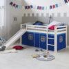 European Single Mid Sleeper Bed Frame with Curtain