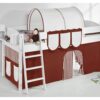 European Single Mid Sleeper Bed with Curtain