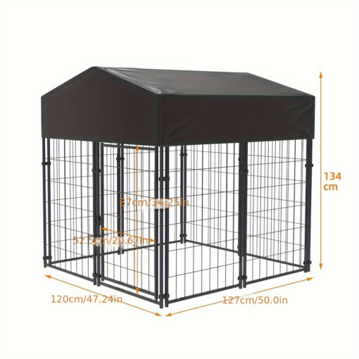 Extra Large Dog Cage Heavy Duty Metal Dog Kennel Outdoor Indoor With Waterproof Cover