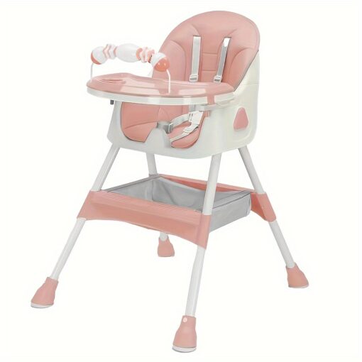 Foldable Baby High Chair With Adjustable Height, Multifunction Toddler Chair For Dining And Playing, Perfect Gift For Infant And Toddler